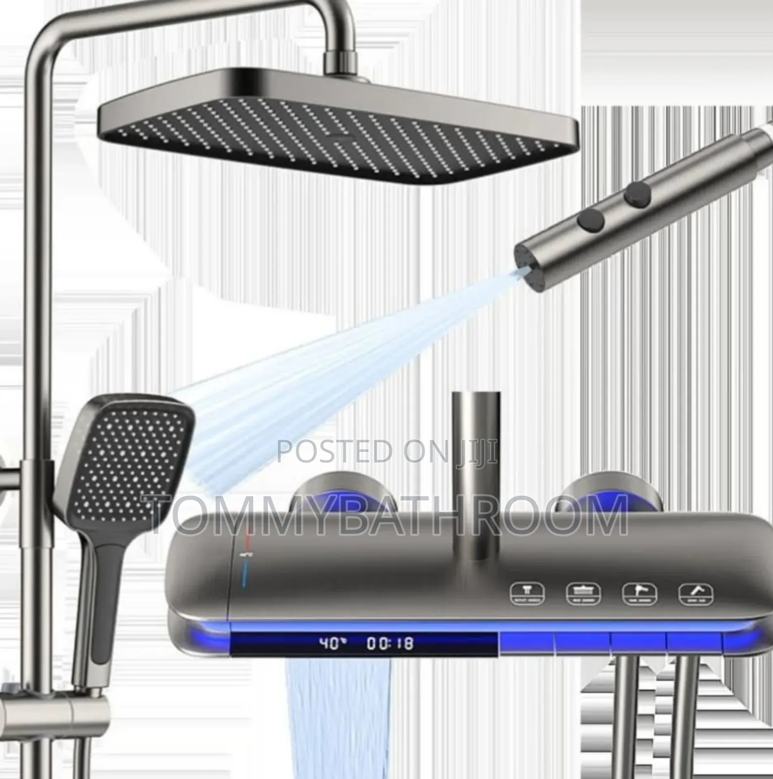 Gray Standard Standing Shower Mixer