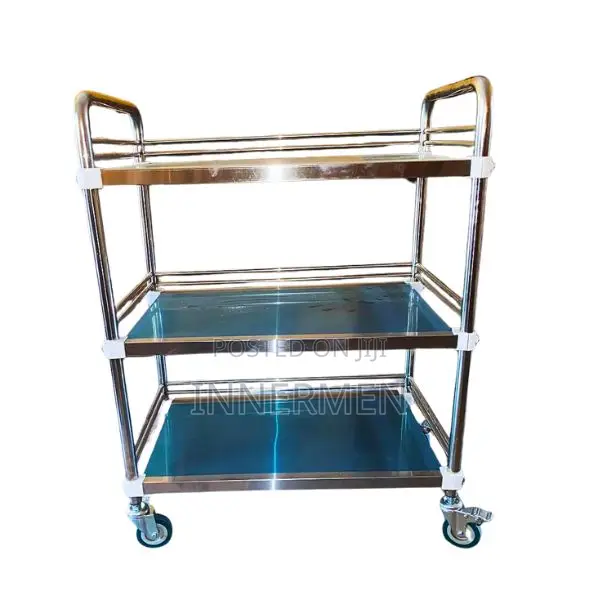 Stainless Steel Hospital Equipment Trolley 3-Tier