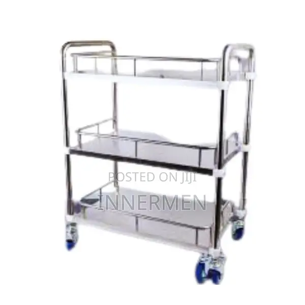 Stainless Steel Hospital Equipment Trolley 3-Tier