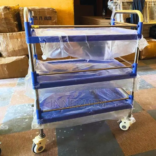 Stainless Steel Hospital Equipment Trolley 3-Tier