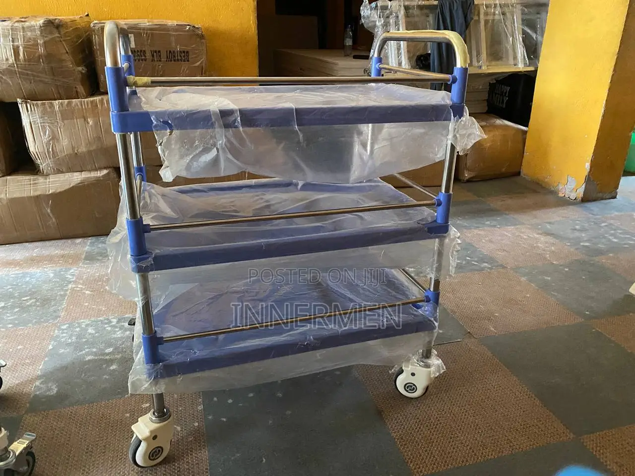 Stainless Steel Hospital Equipment Trolley 3-Tier