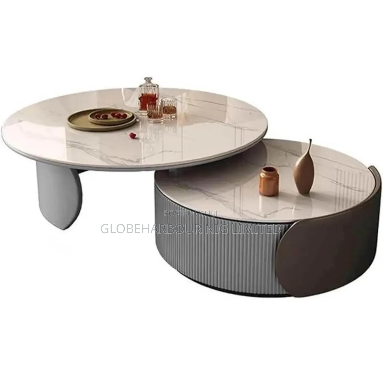 High-Quality Exquisite Luxury Mable Top 2in1 Console Table