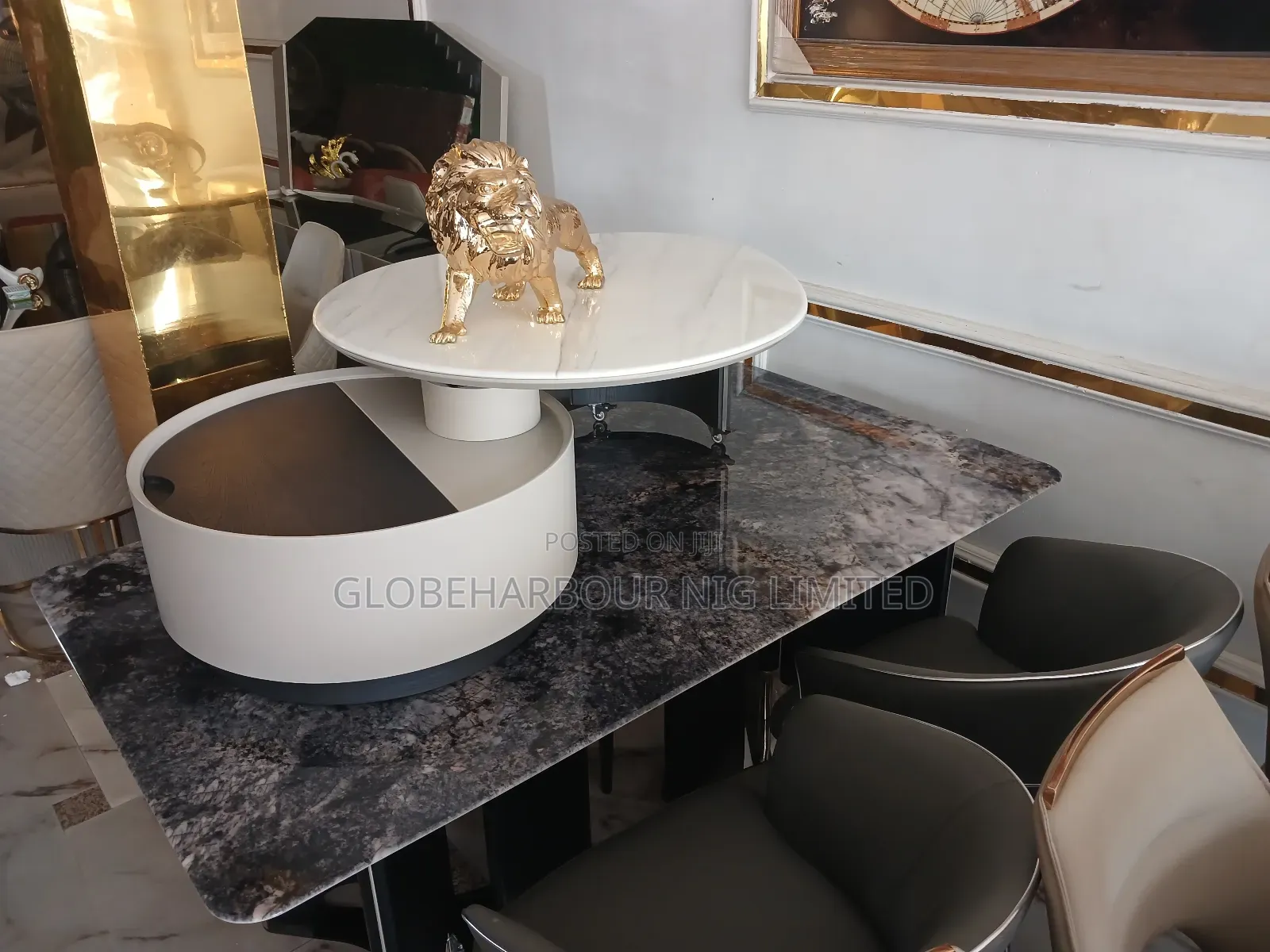 Luxury Mable Top Console Table 2in1