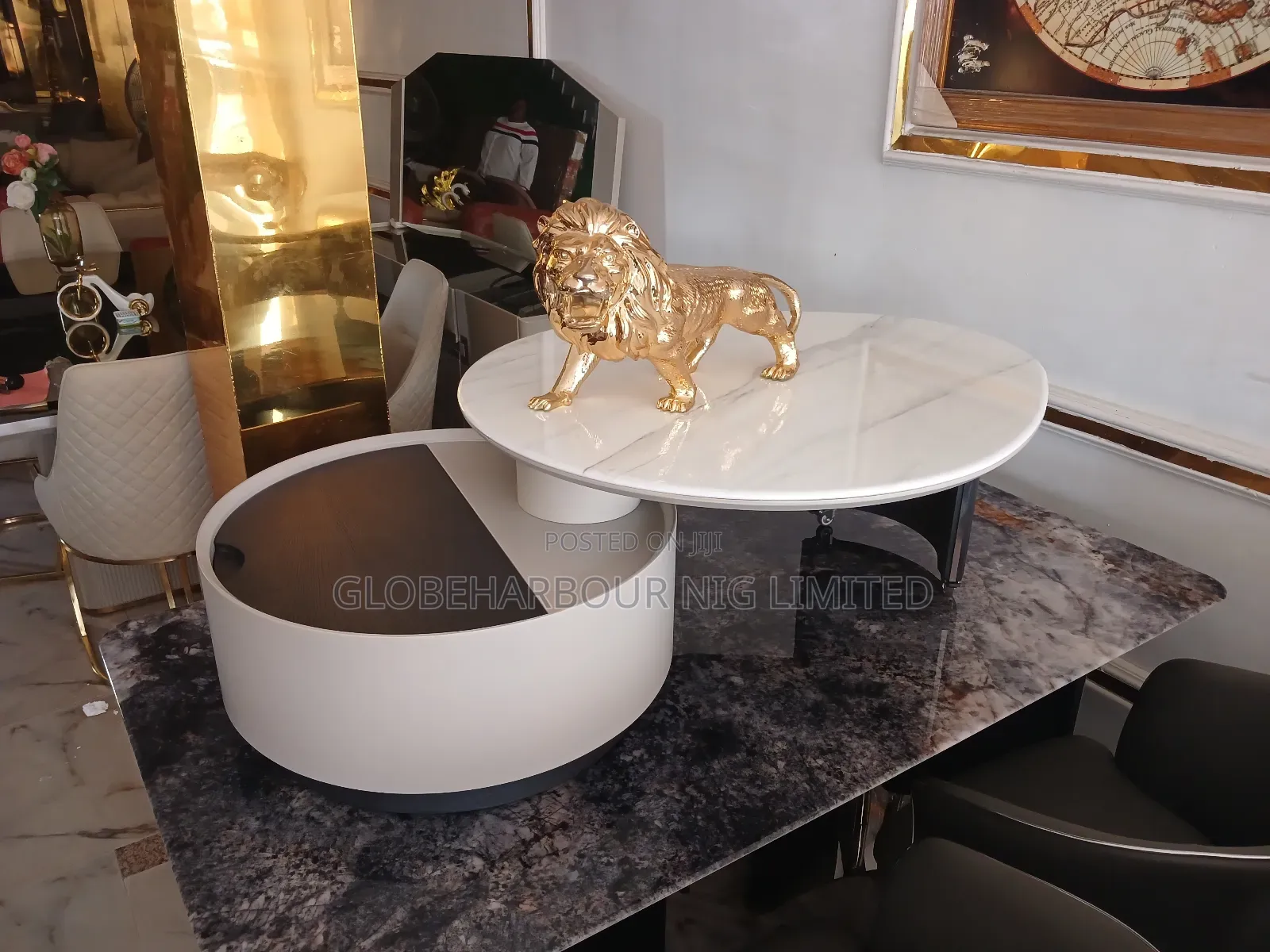 Luxury Mable Top Console Table 2in1