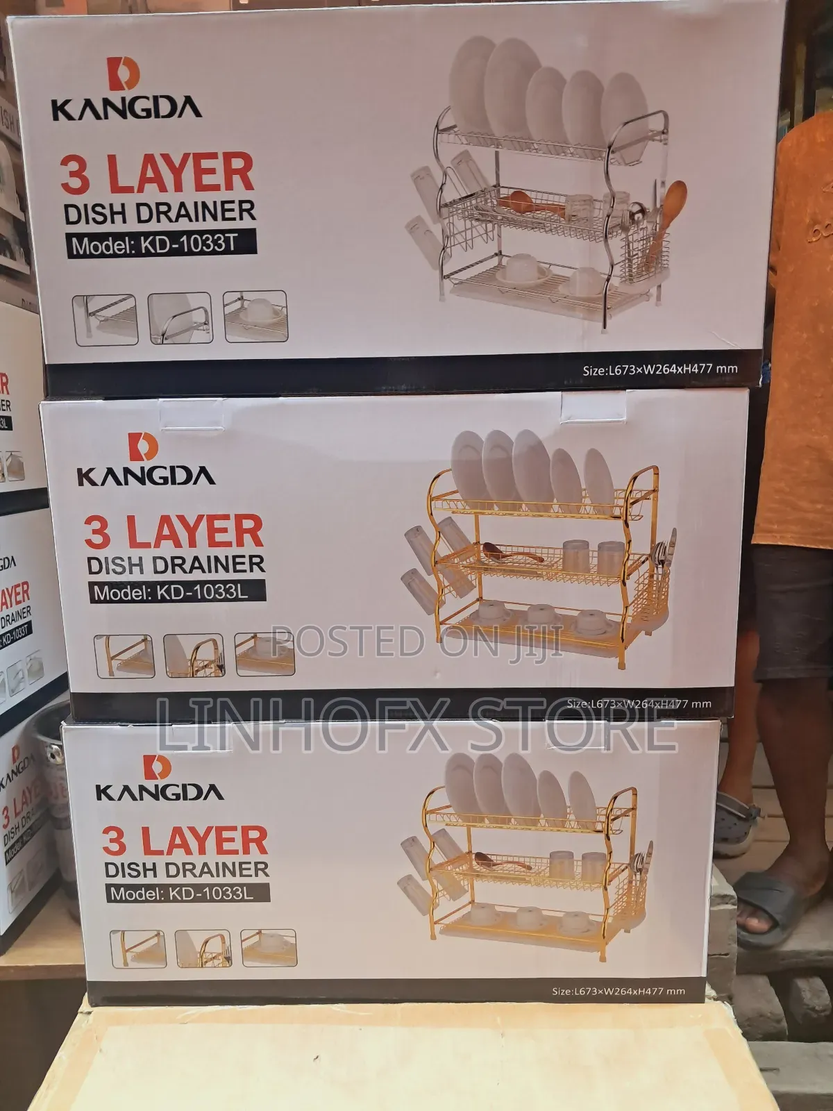 3 Layer Kangda Dish Drainer (Gold and Silver Available)