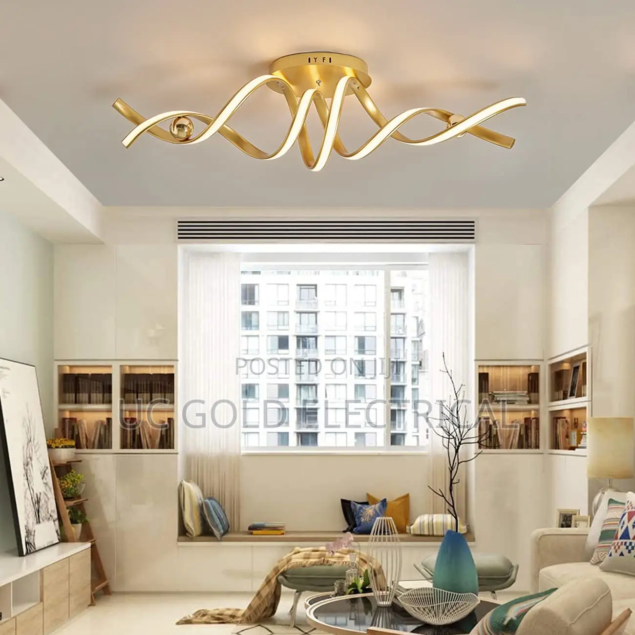 Gold/Black Finished Modern Led Ceiling Lights for Livingroom