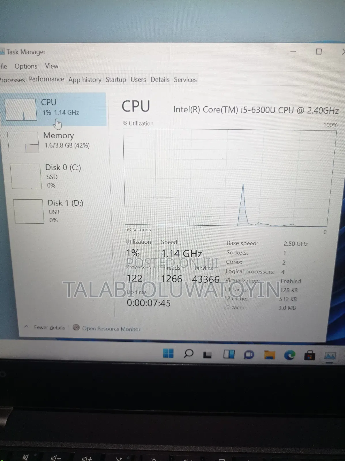 Laptop Lenovo ThinkPad T470 8GB Intel Core i5 SSD 250GB
