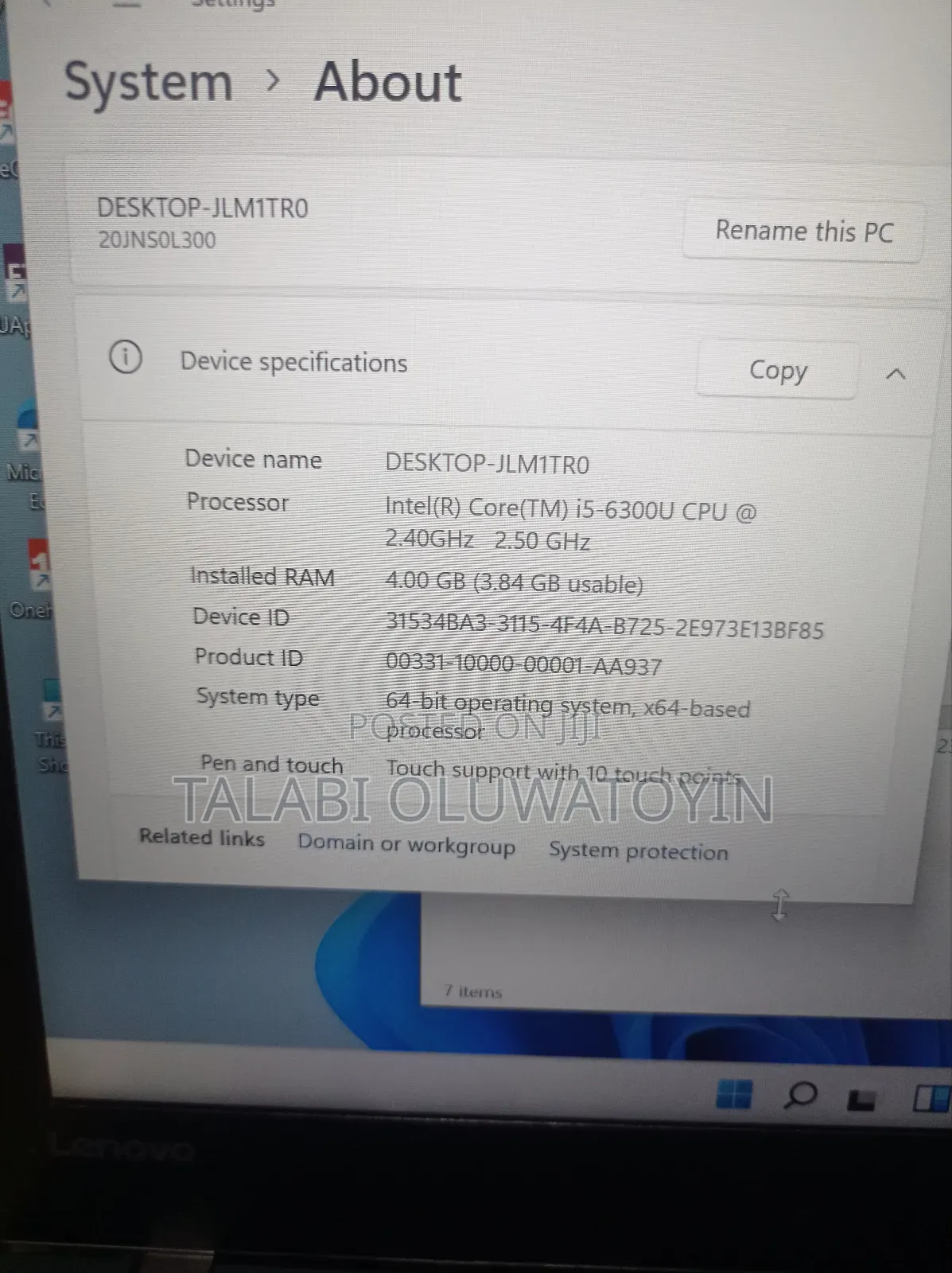 Laptop Lenovo ThinkPad T470 8GB Intel Core i5 SSD 250GB