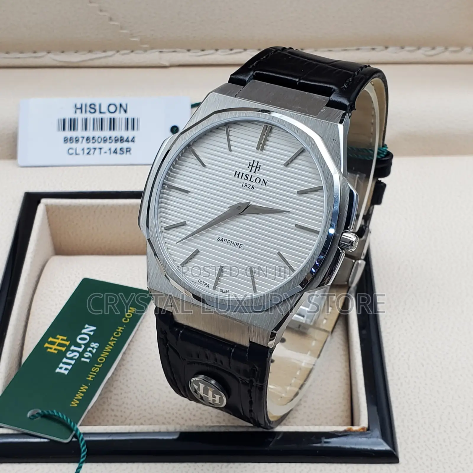 Hilson Sapphire Quality Luxury Genuine Leather Wristwatch