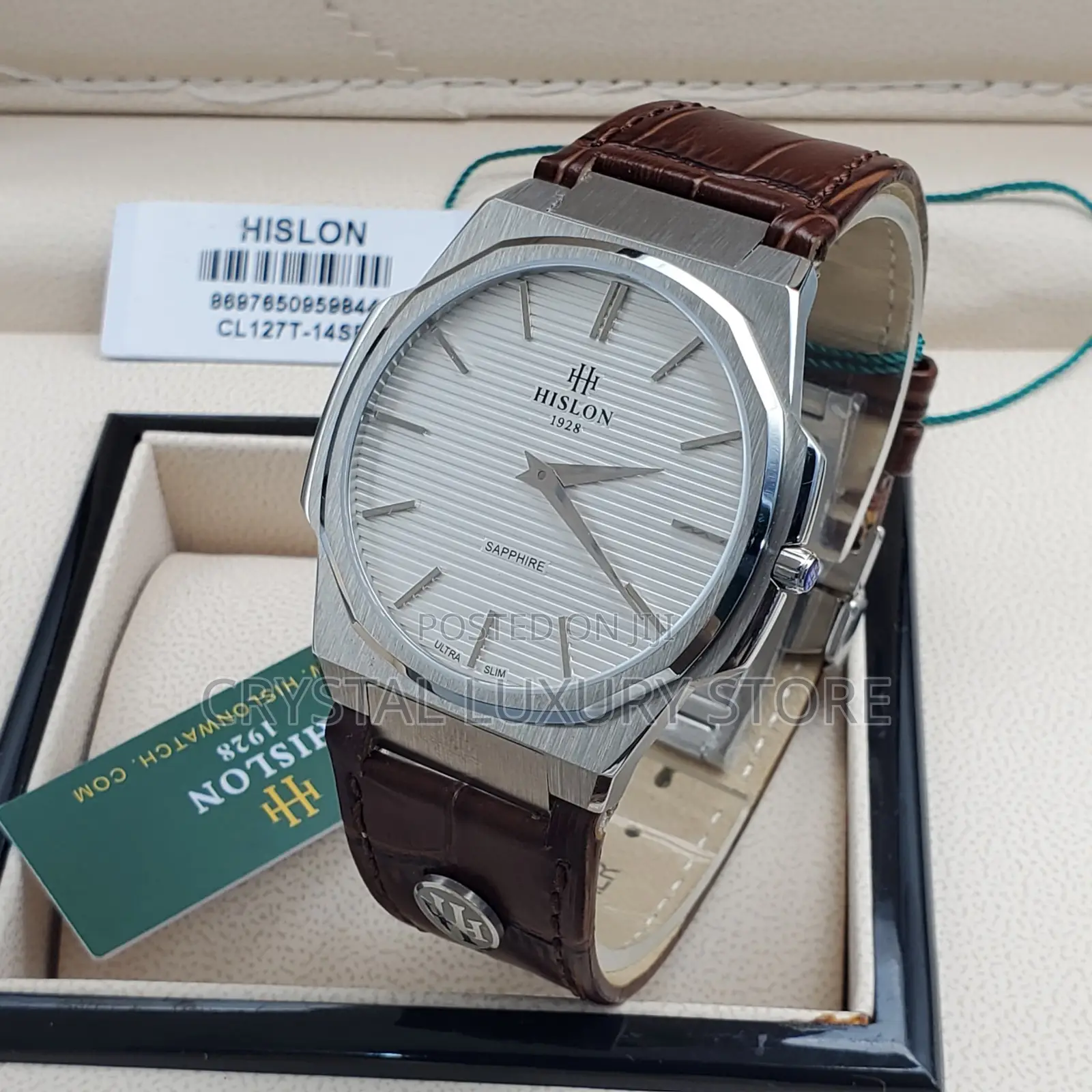 Hilson Sapphire Quality Luxury Genuine Leather Wristwatch