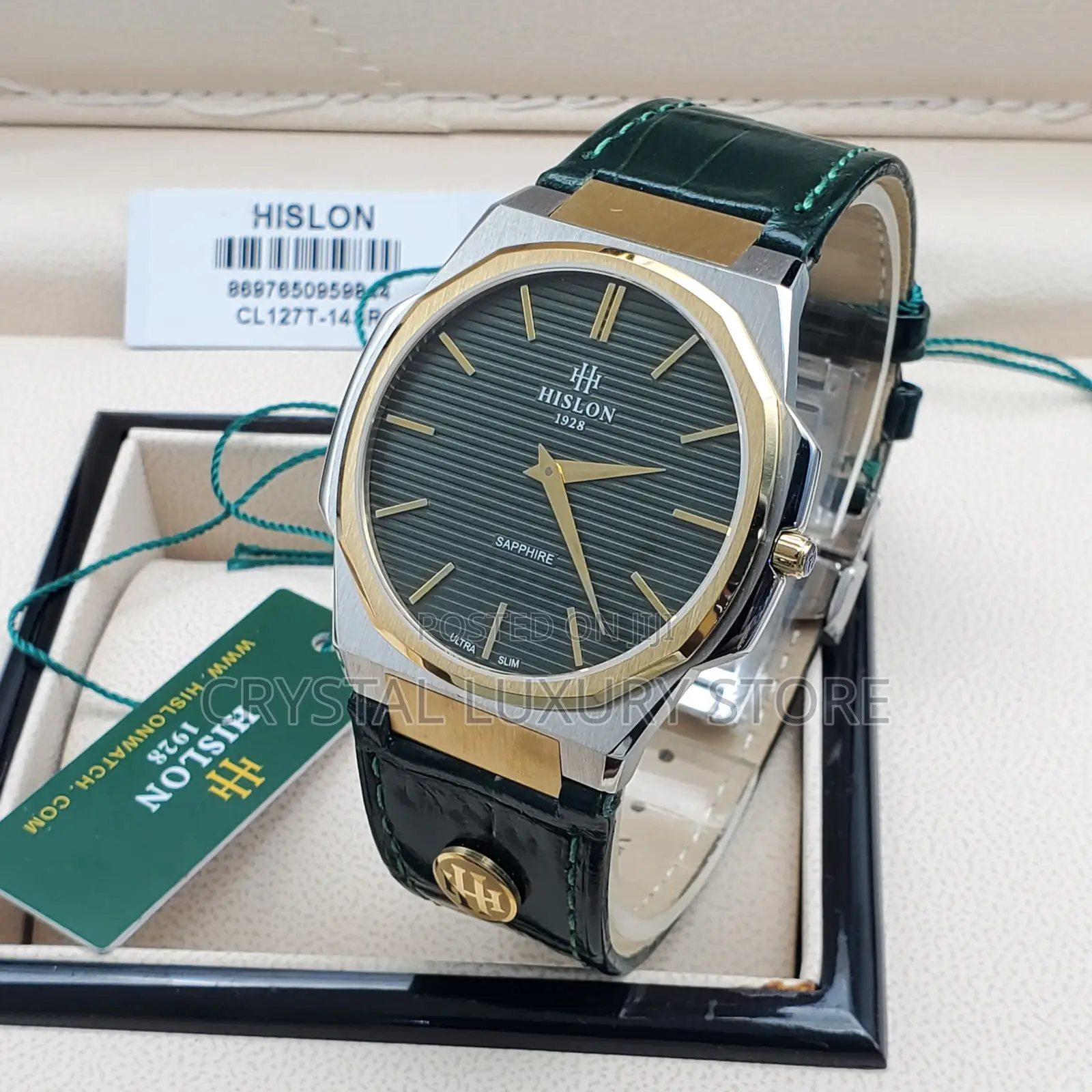Hilson Sapphire Quality Luxury Genuine Leather Wristwatch