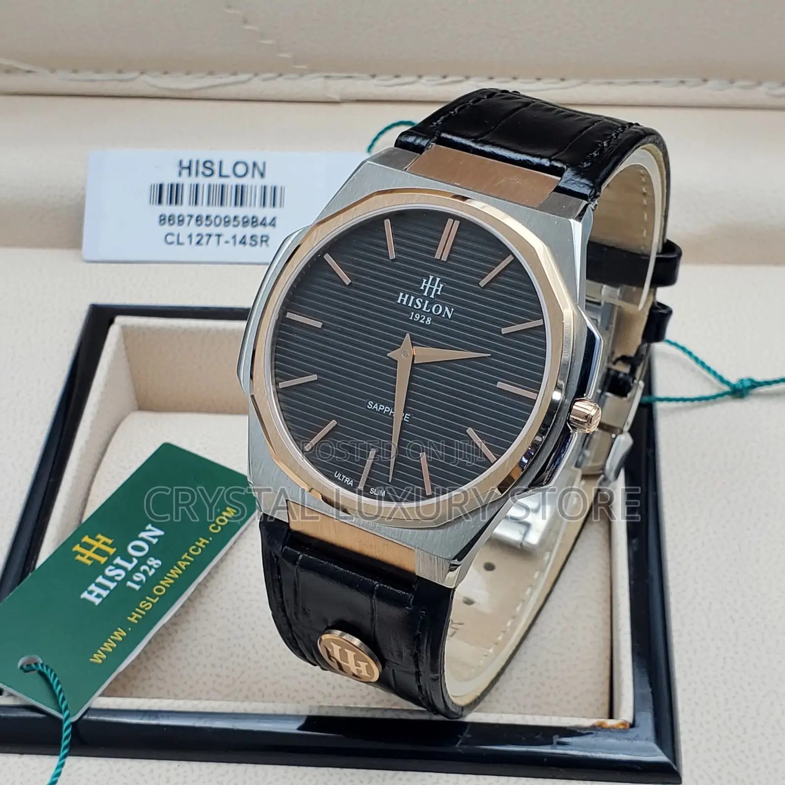 Hilson Sapphire Quality Luxury Genuine Leather Wristwatch