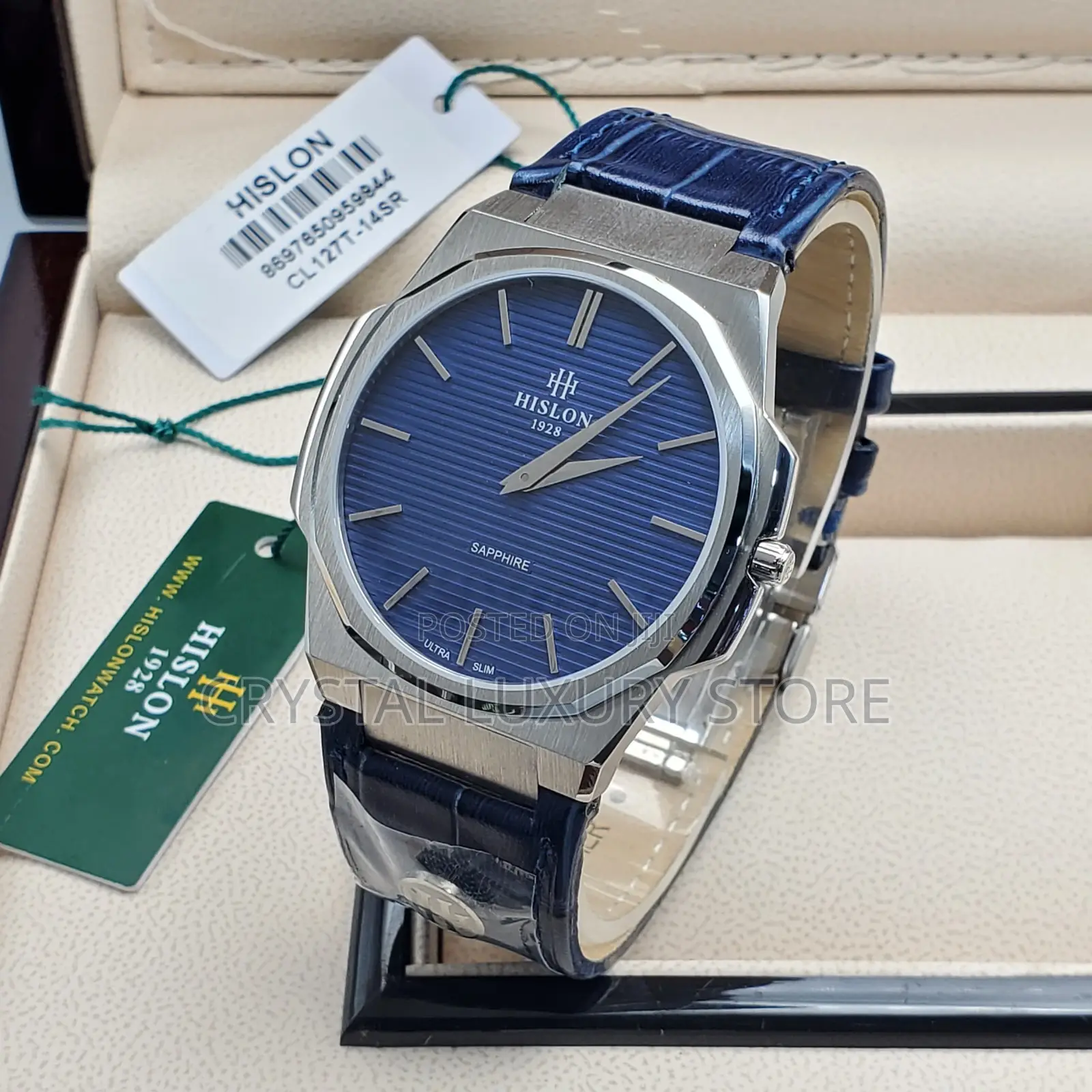 Hilson Sapphire Quality Luxury Genuine Leather Wristwatch