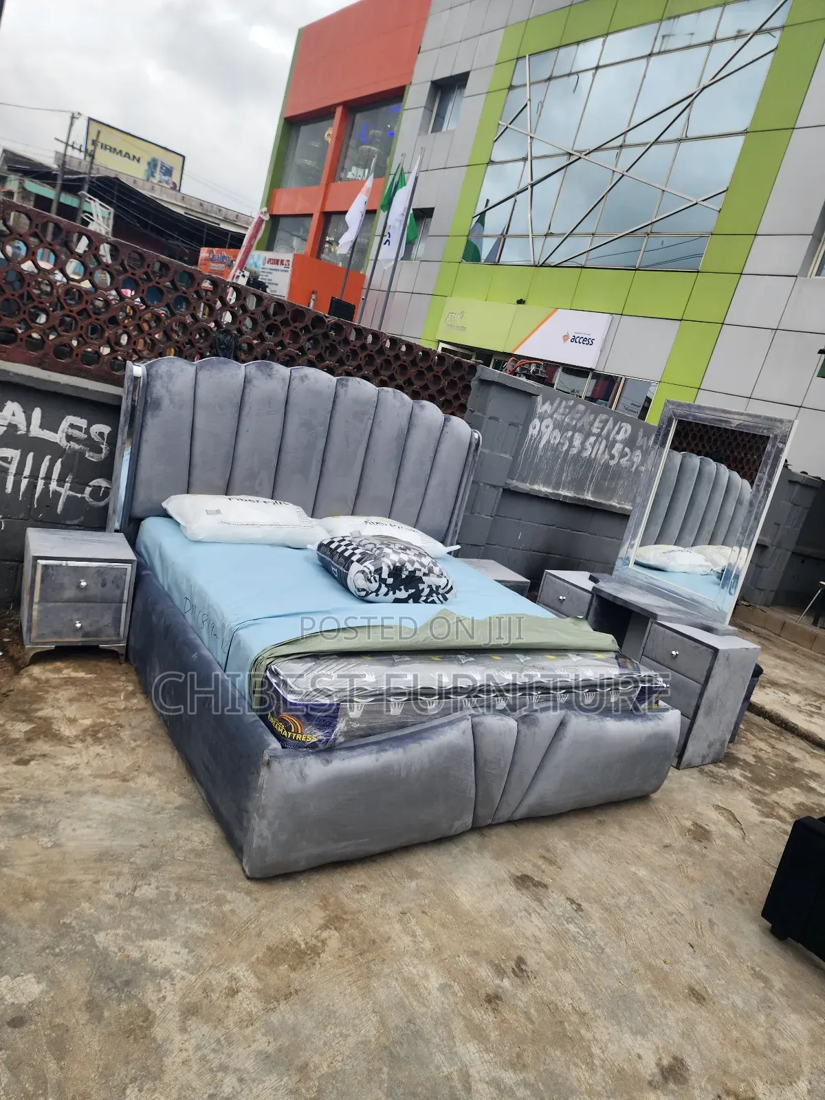 Grey Brand New 6by6 Bed Stand.