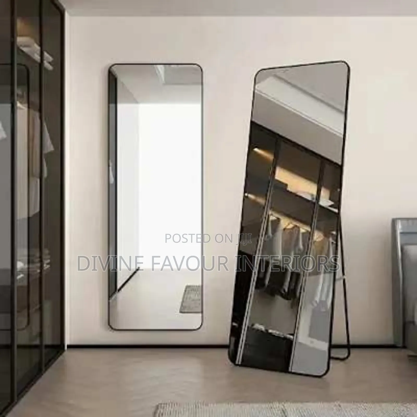 Frame Wall/ Standing Mirror_ Black