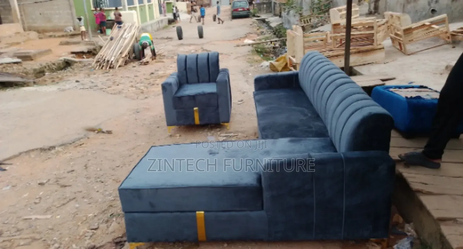 Ash/Gray Quality L Shape Sofas and a Single Seater