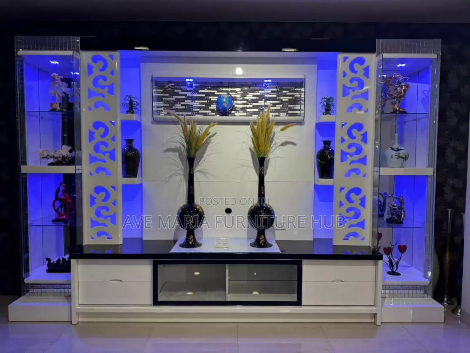 Massive Tv Wall Cabinet With Stunning Led Lights.