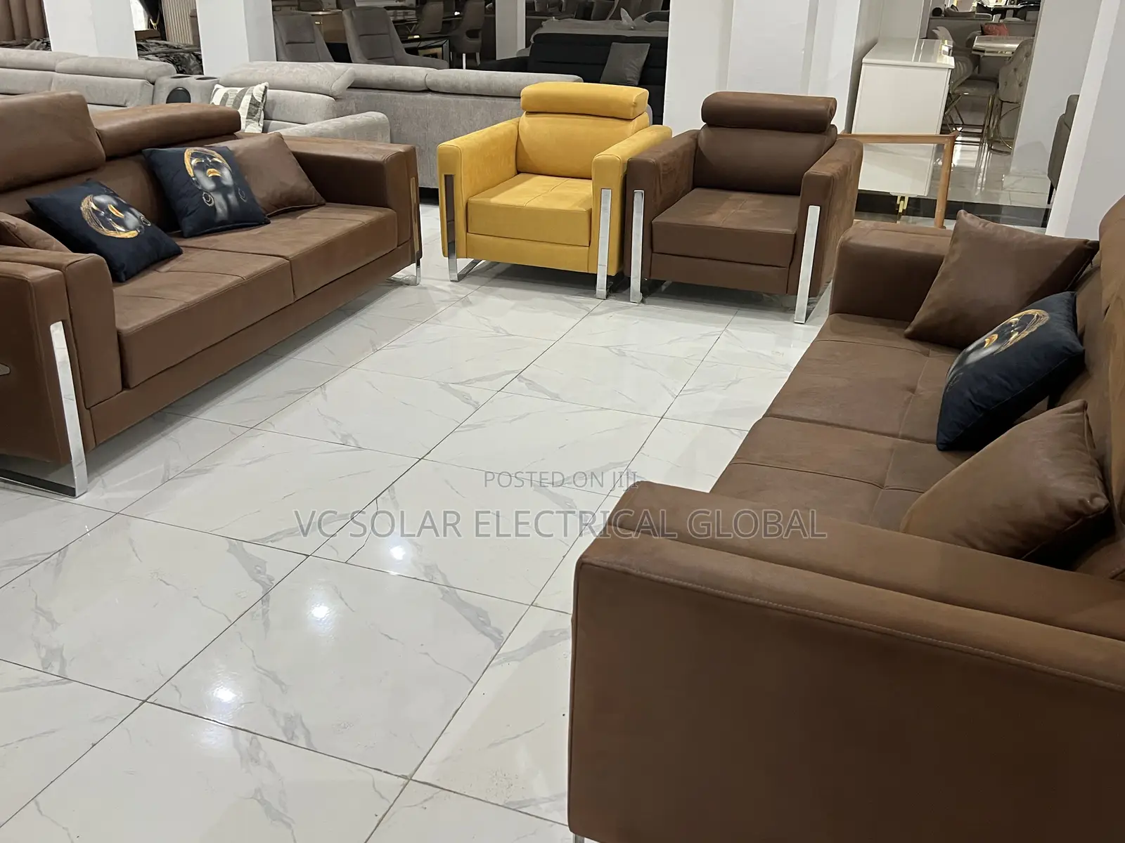 Luxury Contemporary Leather Sofa Set
