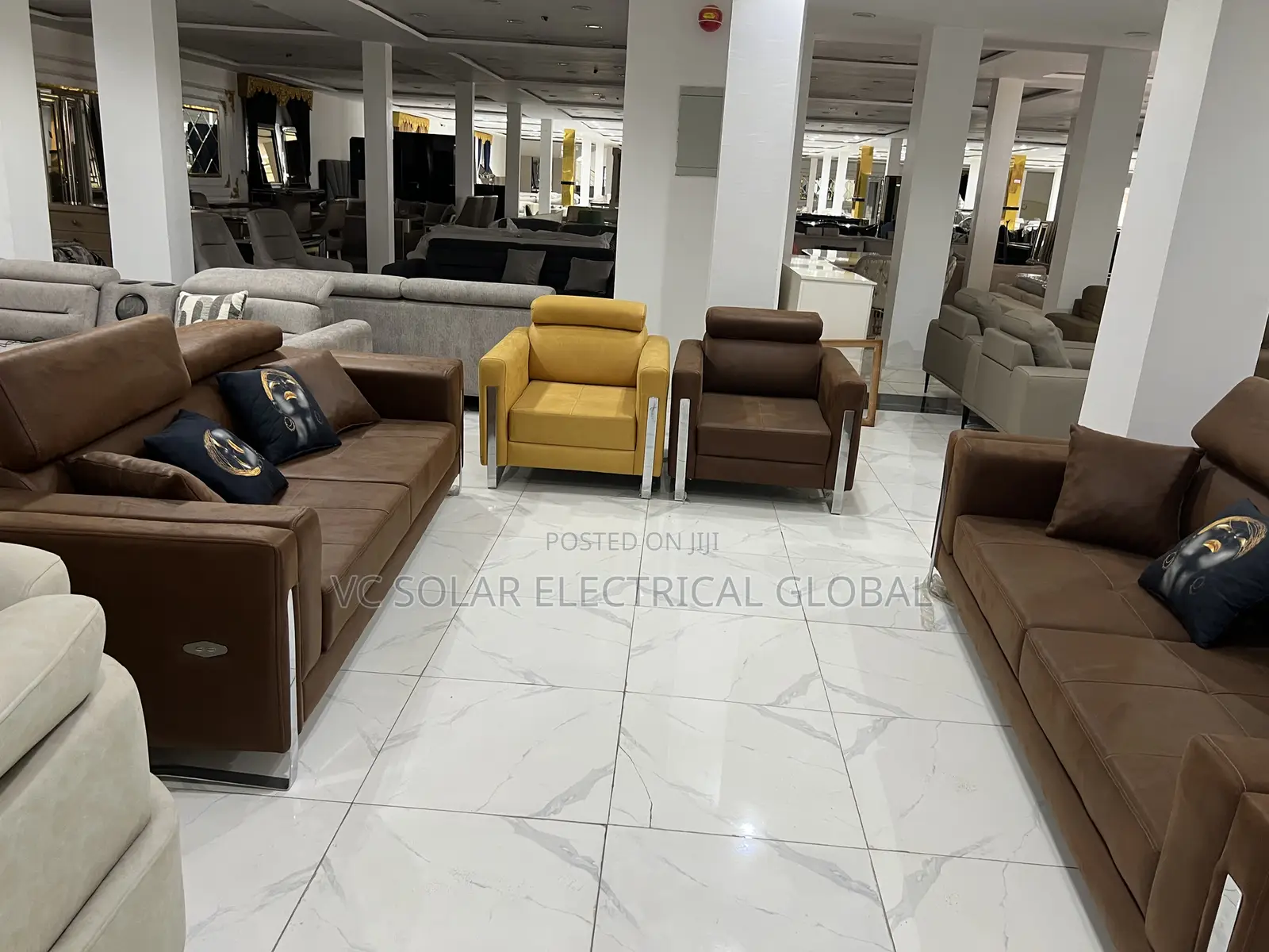 Luxury Contemporary Leather Sofa Set