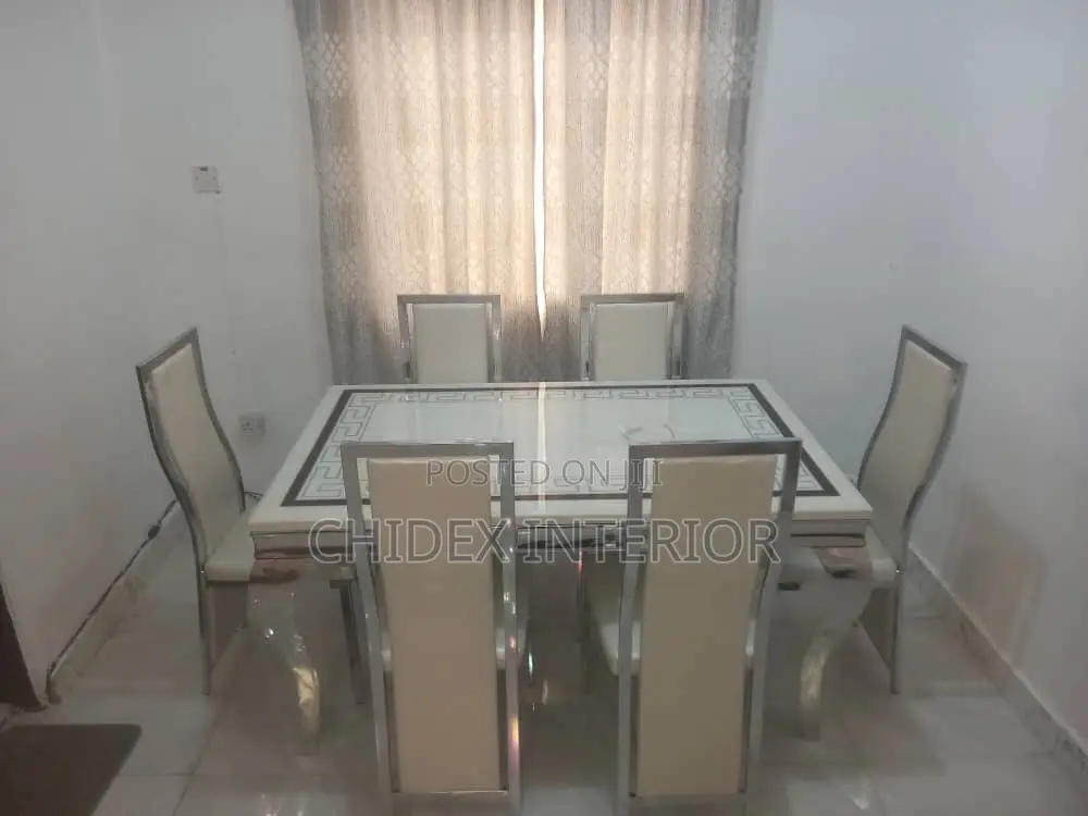 Classic Marble Dining Table 6 Chairs