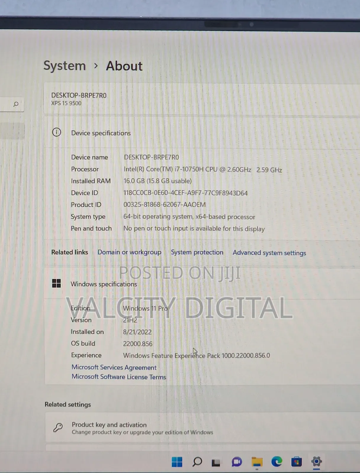 Laptop Dell XPS 15 9510 16GB Intel Core i7 SSD 256GB