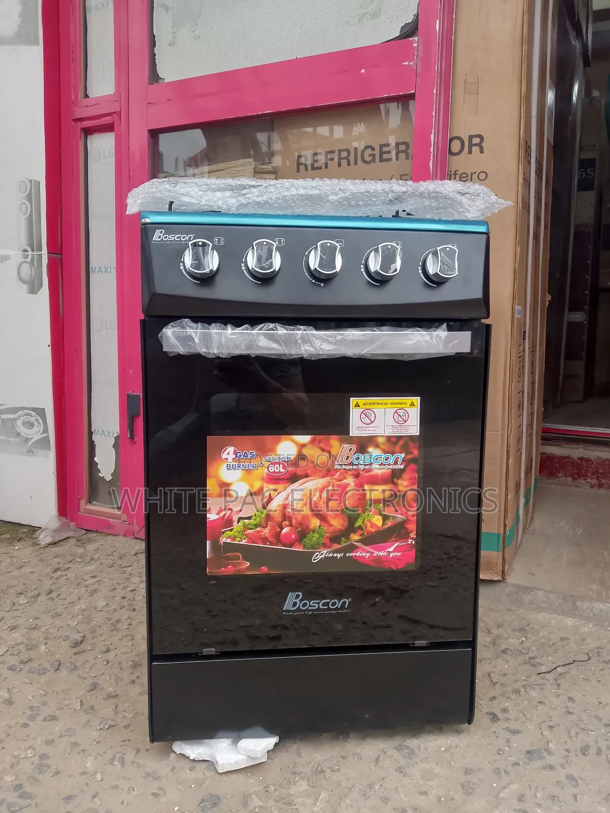 Boscon Automatic 4 Burner Gas Cooker With Gas Oven > 2 Yrs