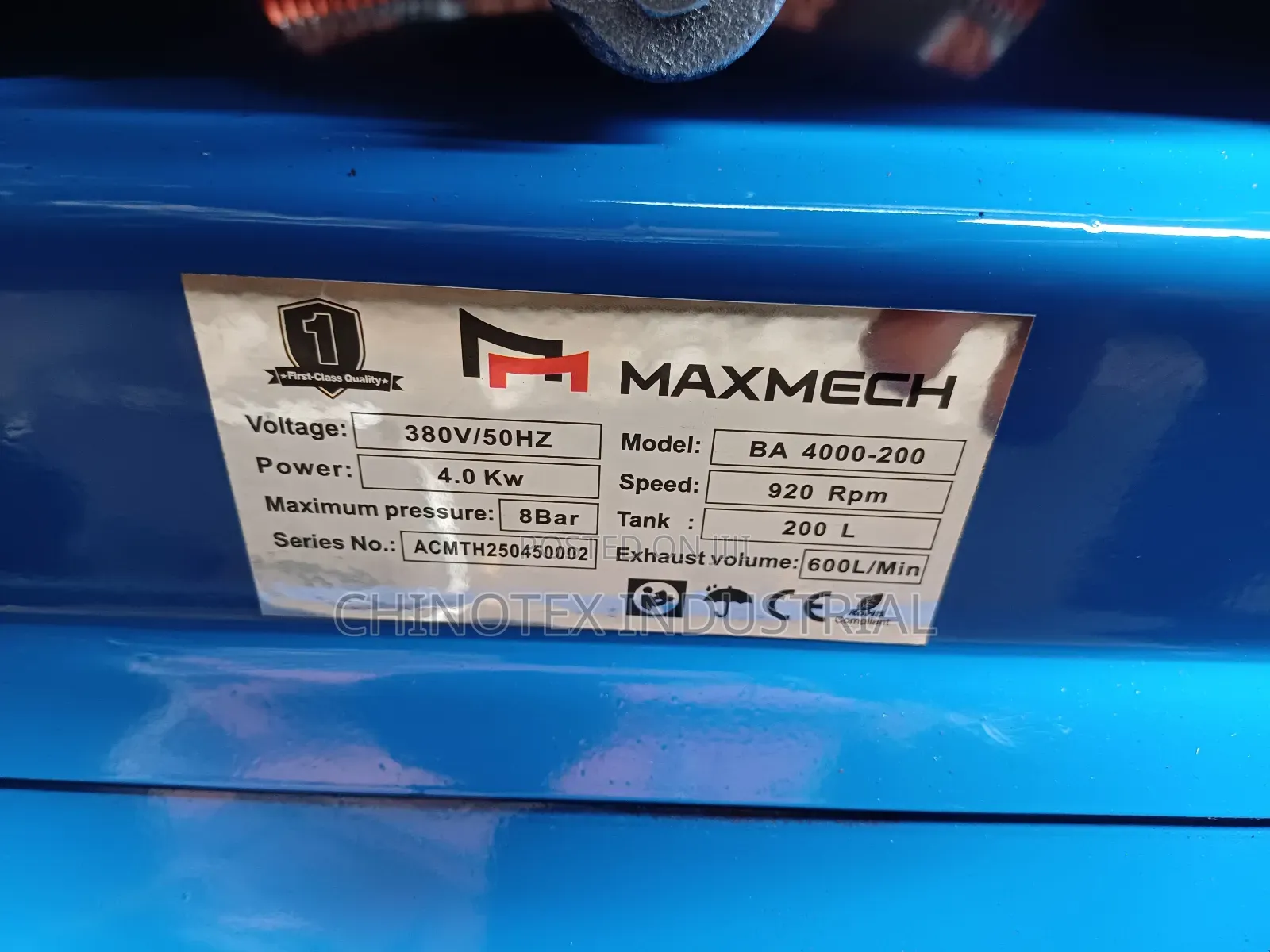 Maxmech Air Compressor 200l Petrol Engine