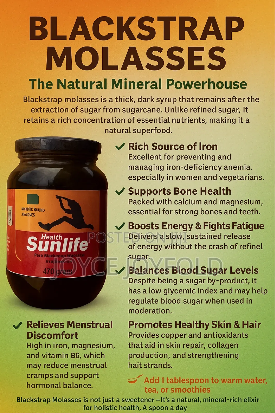 Blackstrap Molasses for Hormonal Imbalance, Cyst, Etc