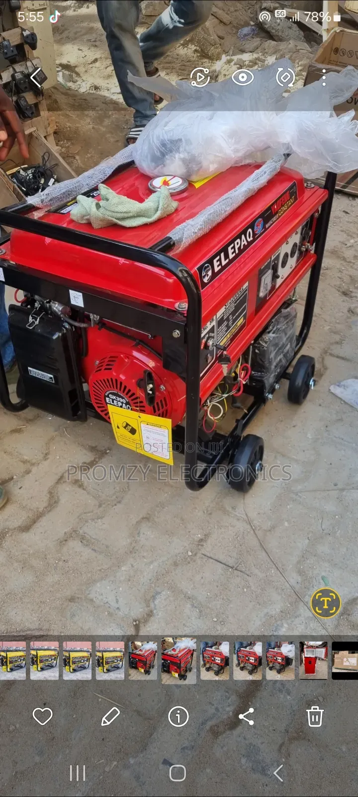 Elepaq 7.5kva Petrol Generator 100%Copper