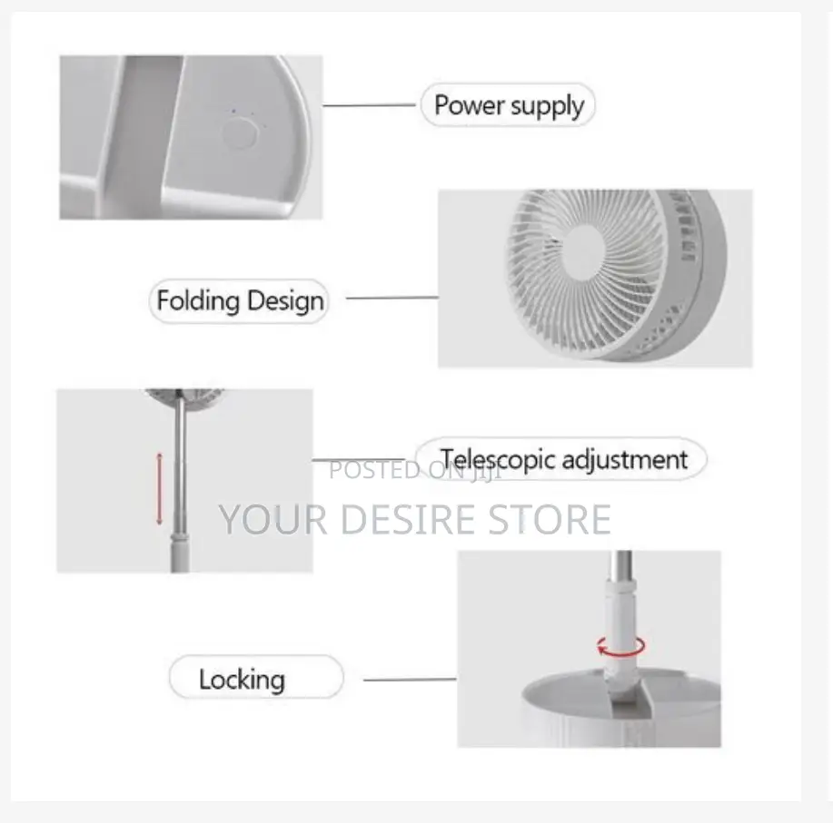 7200mah Household Table Portable Foldable Rechargeable Fan