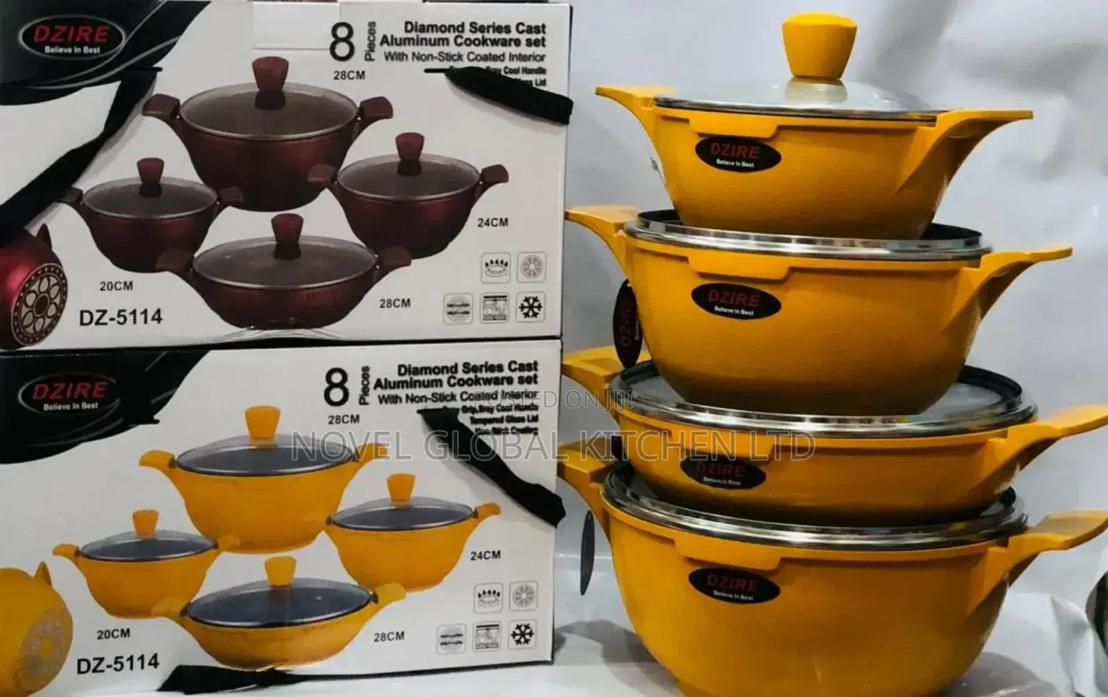 8 Pieces of Diamond Series Cast Aluminium Cookware Set