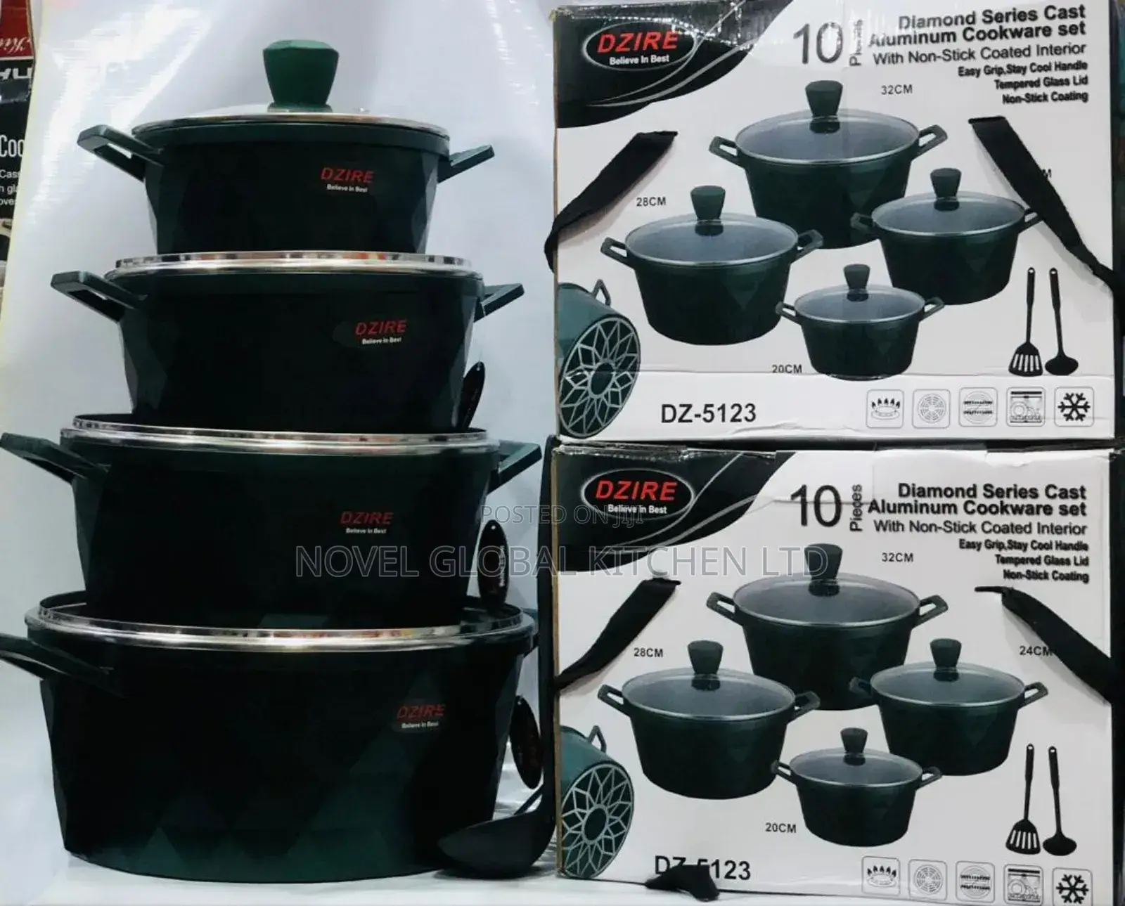 10pieces of Diamond Series Cast Aluminium Set