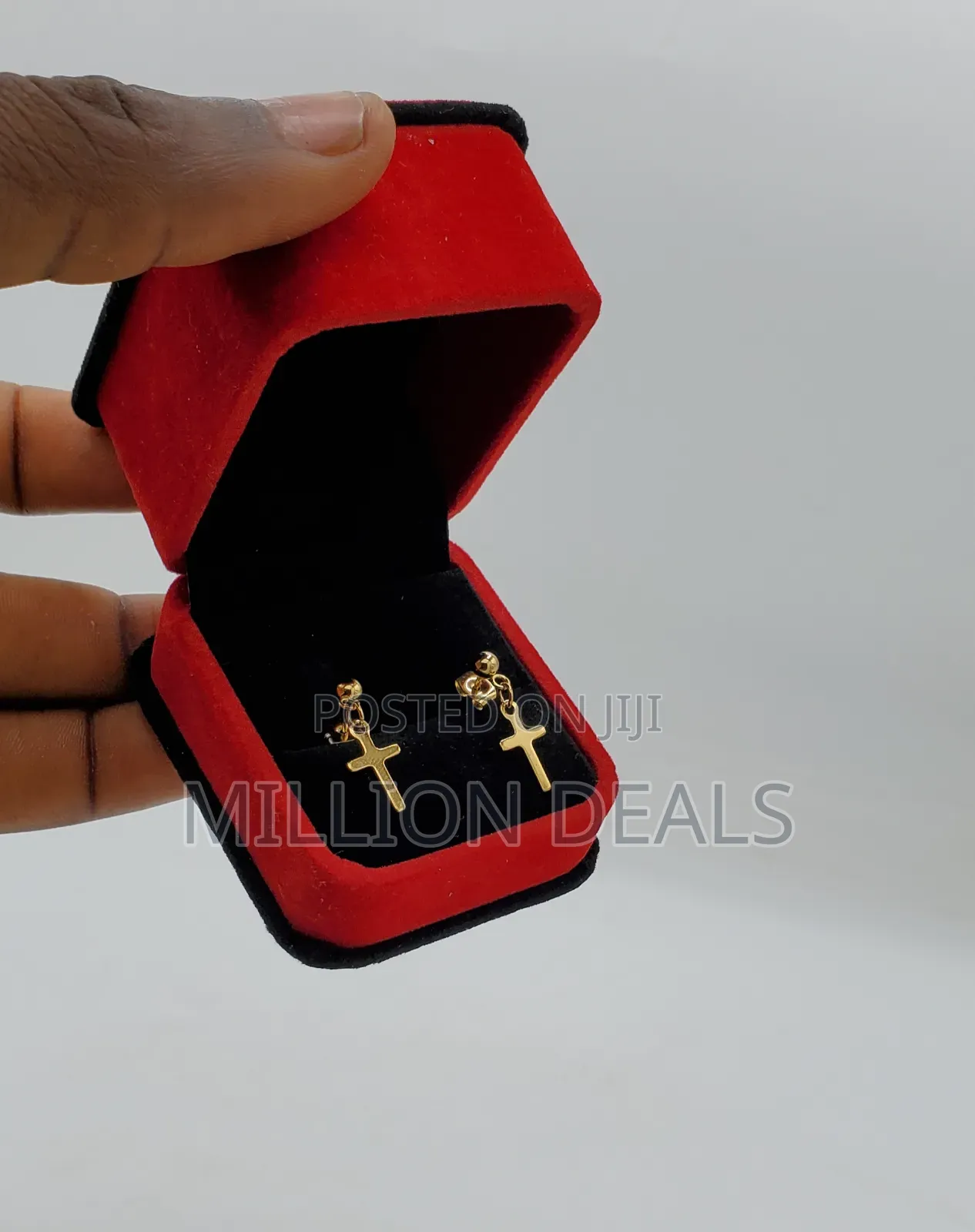 Cross Drop Down Stainless Men’S Punk Earrings