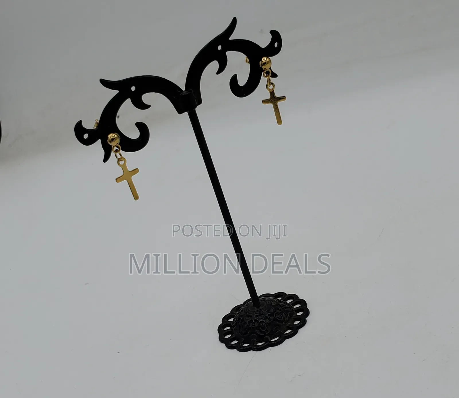 Cross Drop Down Stainless Men’S Punk Earrings