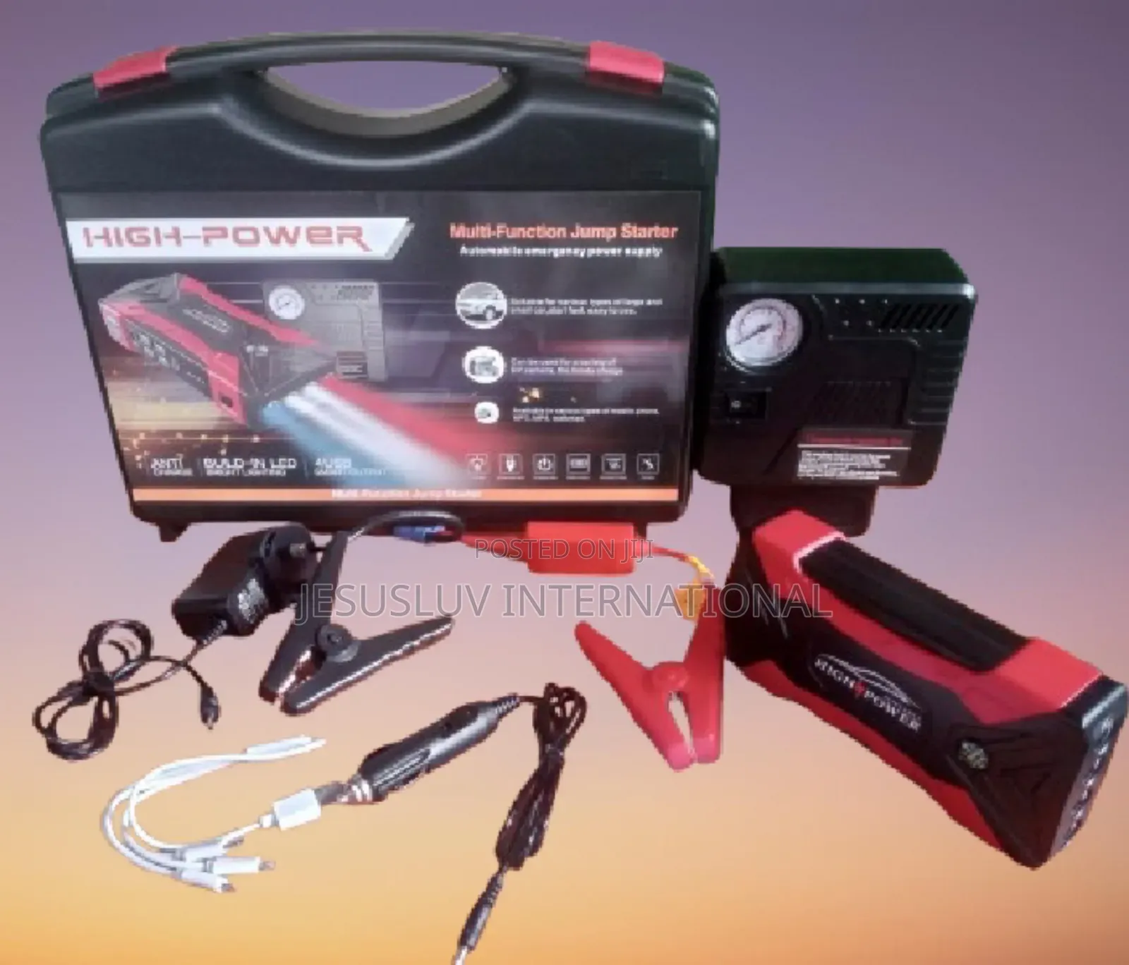Jump Starter Battery Booster With Air Compressor 4 Usb
