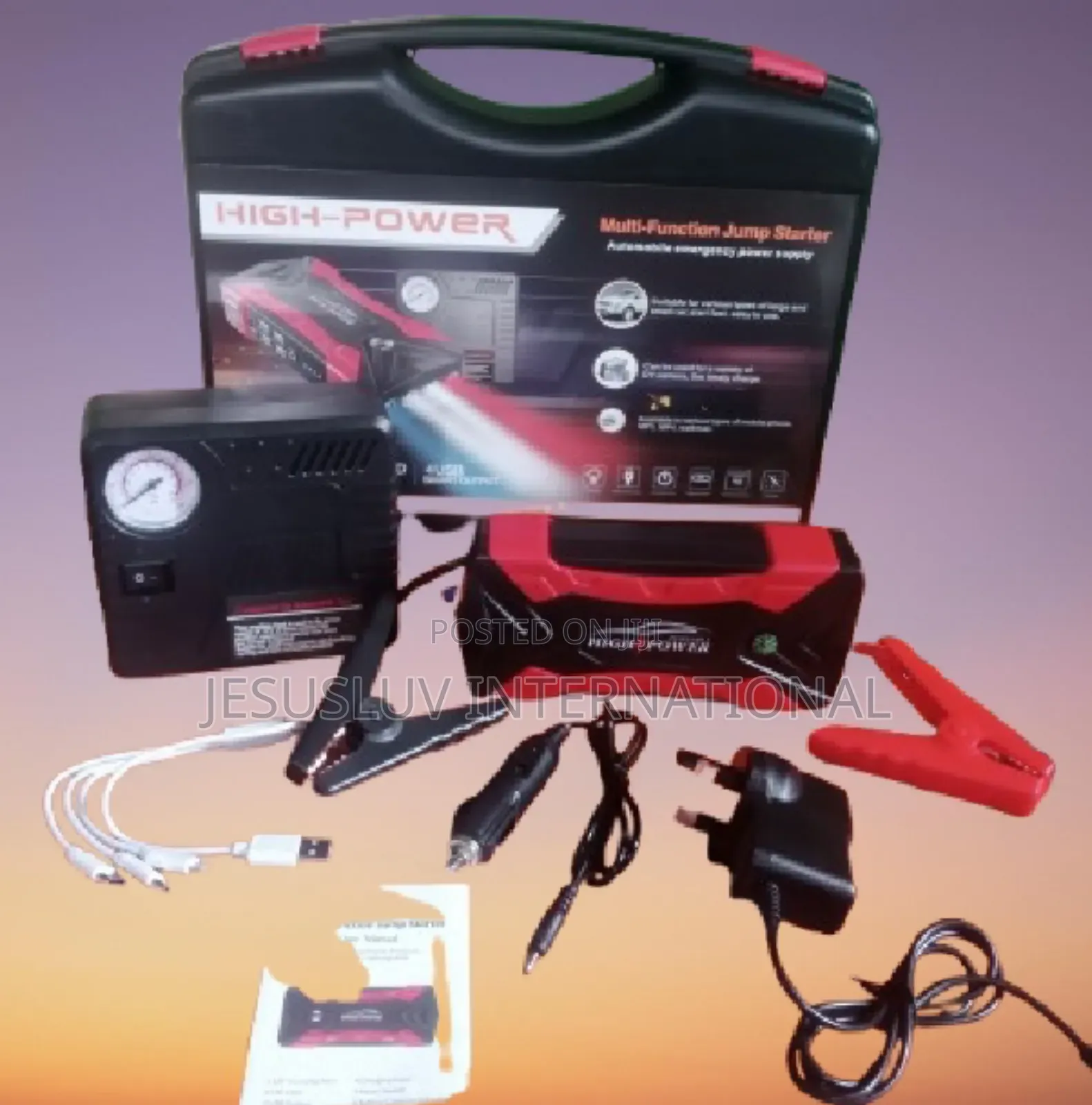 Jump Starter 12v Lithium Battery Booster With Tire Inflator