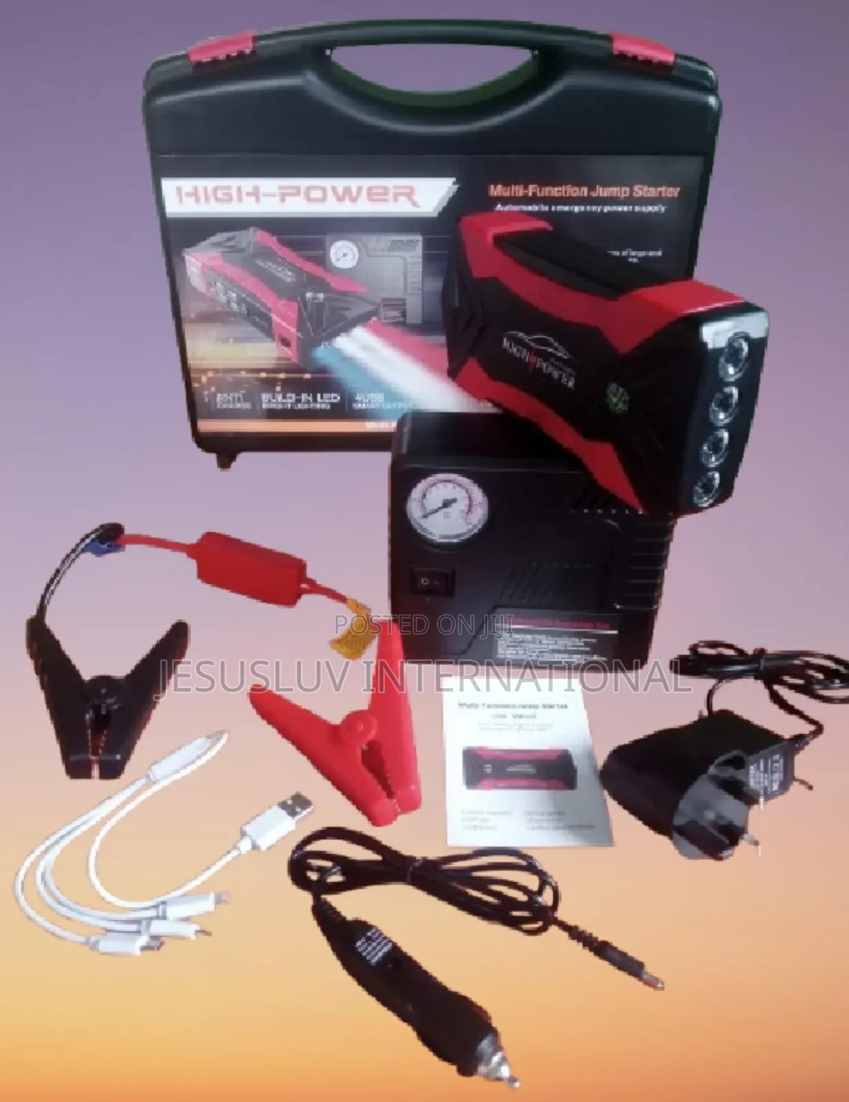 Jump Starter 12v Lithium Battery Booster With Tire Inflator