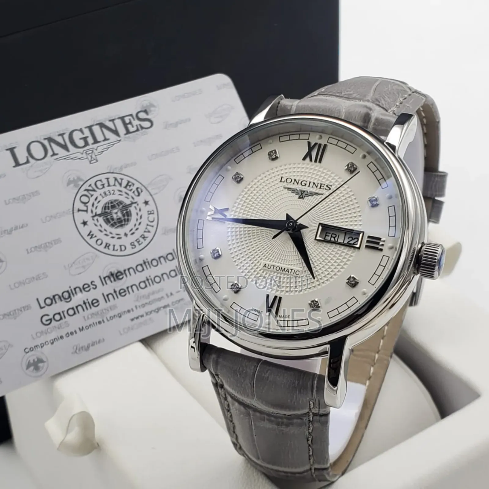 Longines Inspired Automatic Leather Strap Watch