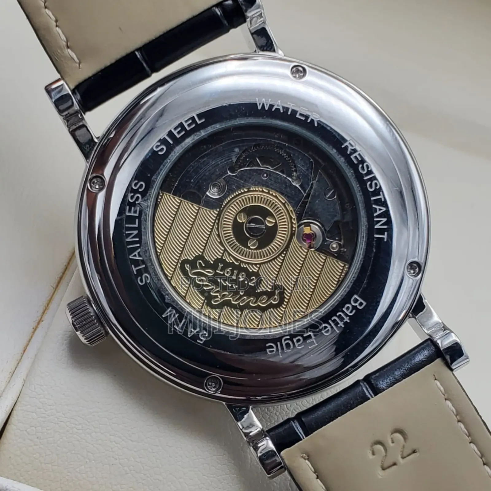 Longines Inspired Automatic Leather Strap Watch