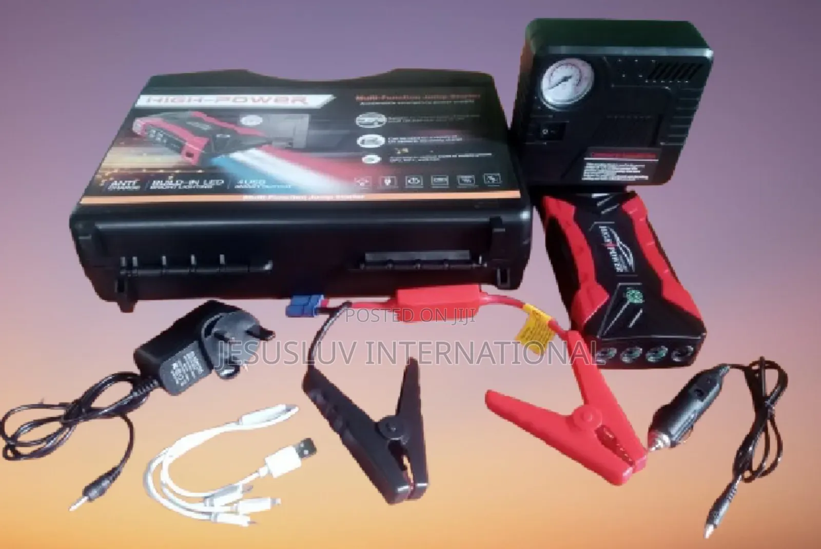 Portable Car Jump Starter Battery Booster With Air Tyre Pump