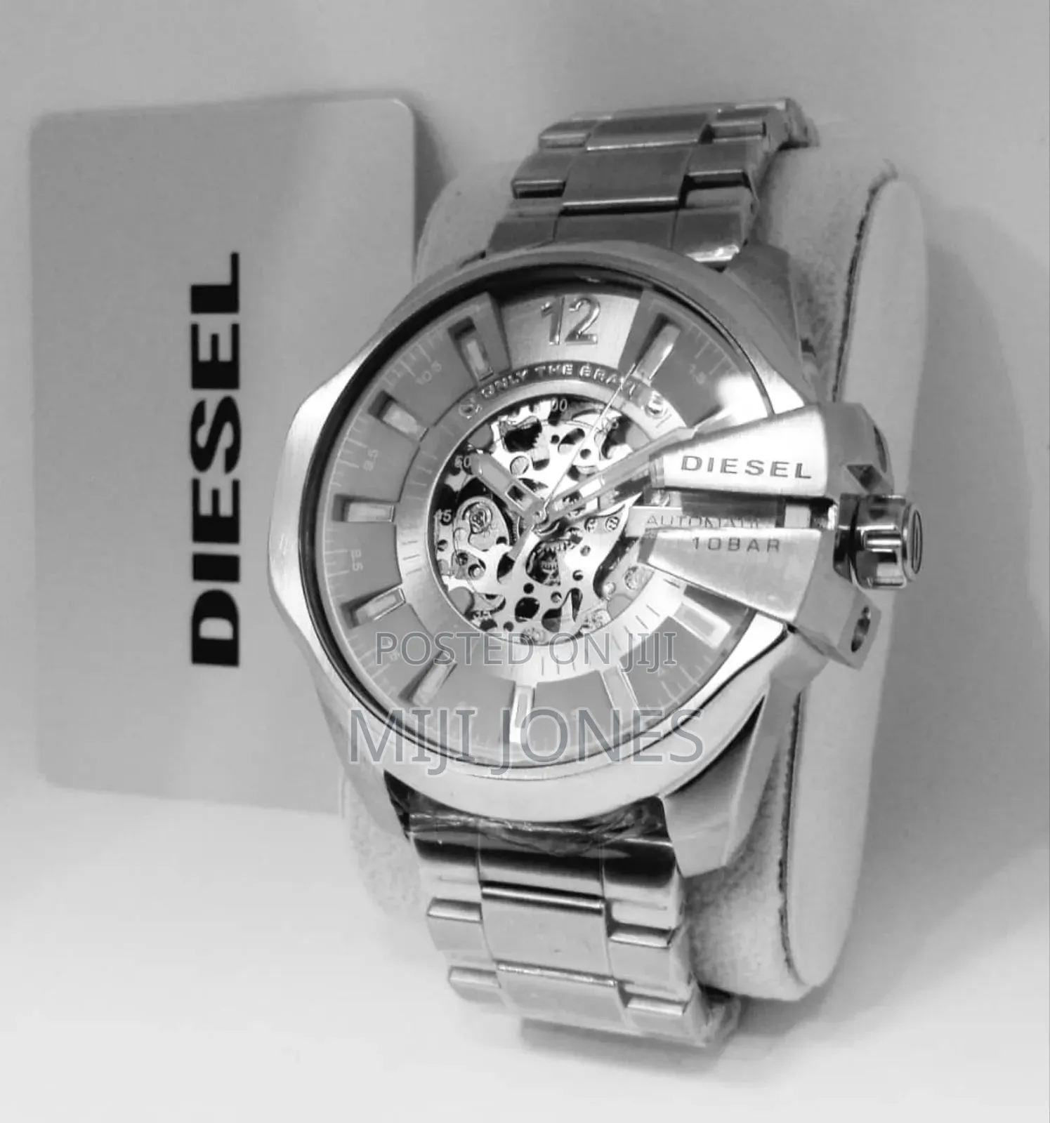 "Diesel Inspired Silver Chain Watch" 10 Bar