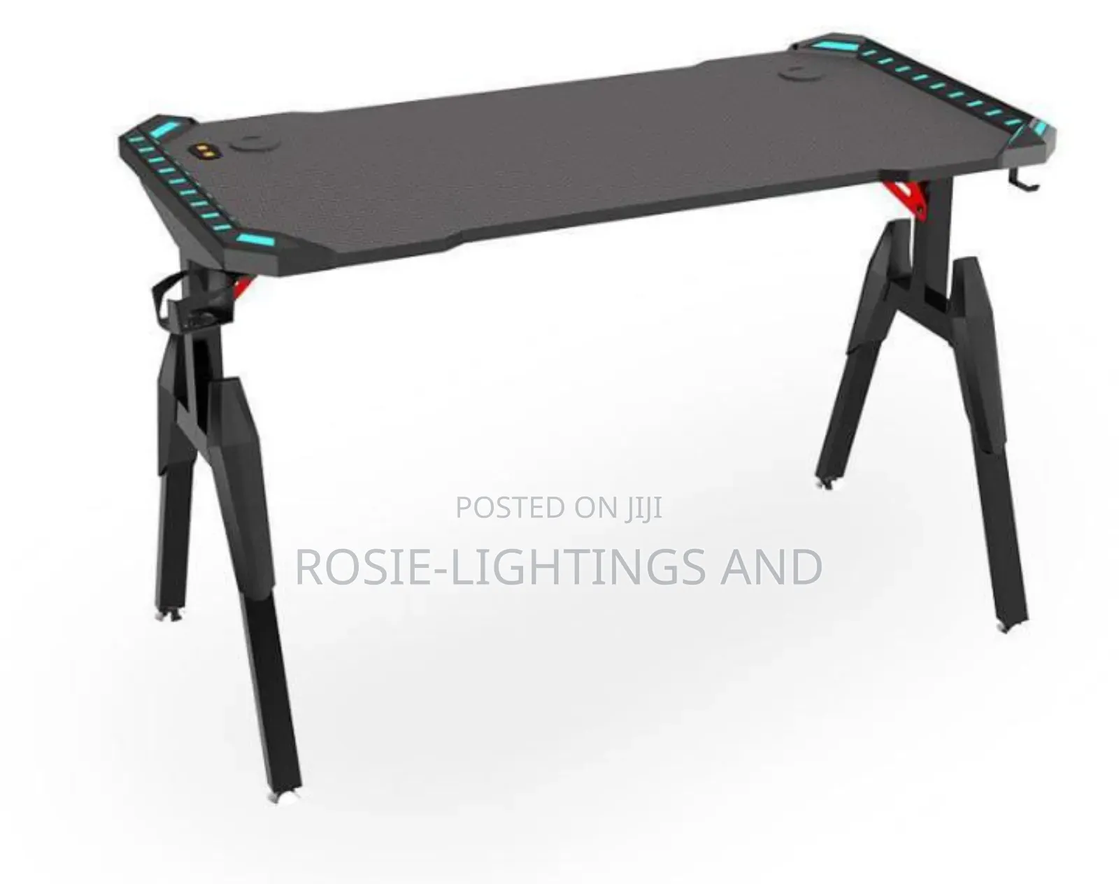 V Leg Shaped Design Gaming Table With RGB Light Effect