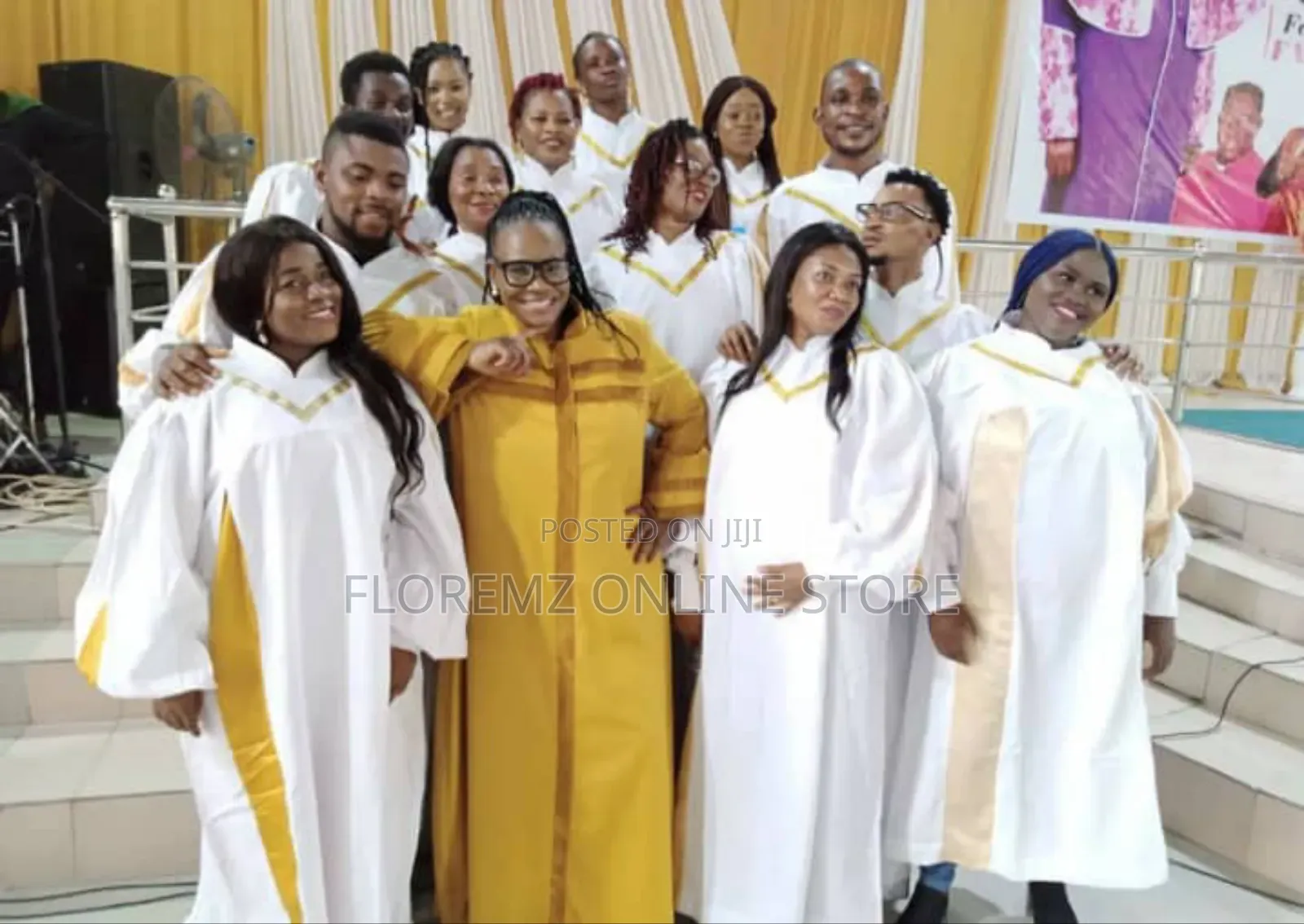 Cream White / Gold Choir Robes Bulk Rental
