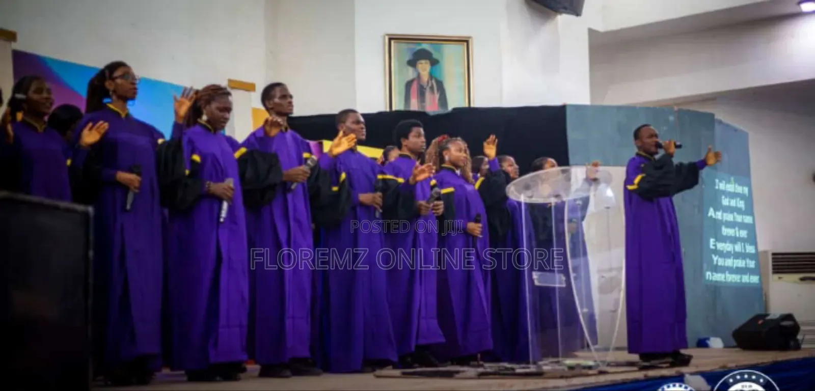 Purple / Black Church Choir Robes Bulk Rental