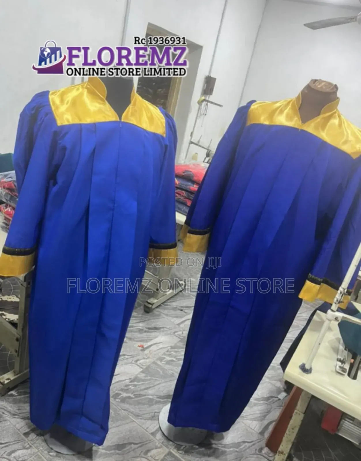 Blue / Gold Church Choir Robes Bulk Rental
