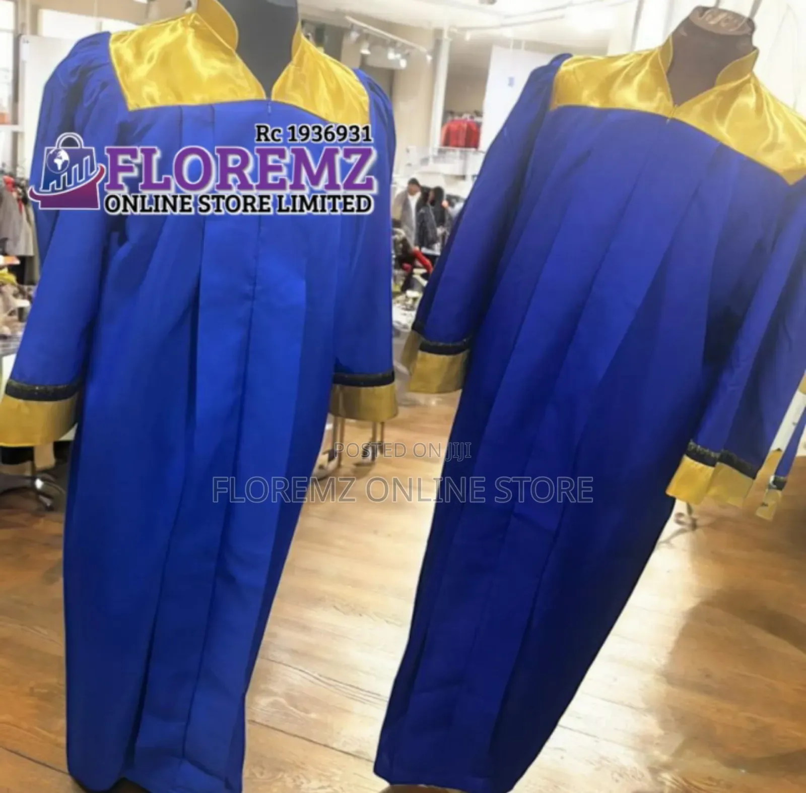 Blue / Gold Church Choir Robes Bulk Rental