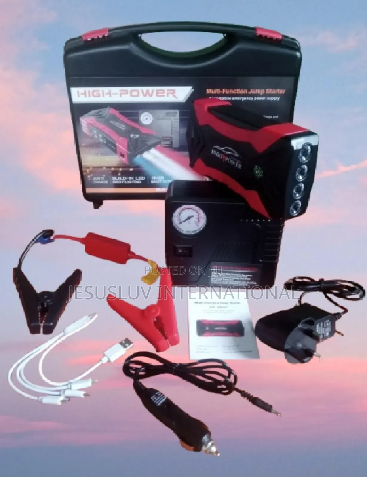 Multifunction Emergency Jump Starter + 4 Usb Tire Inflator