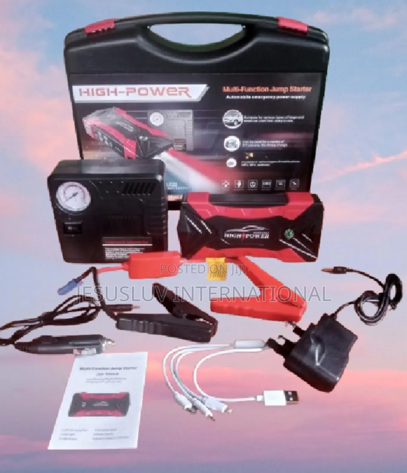 Multifunction Emergency Jump Starter + 4 Usb Tire Inflator