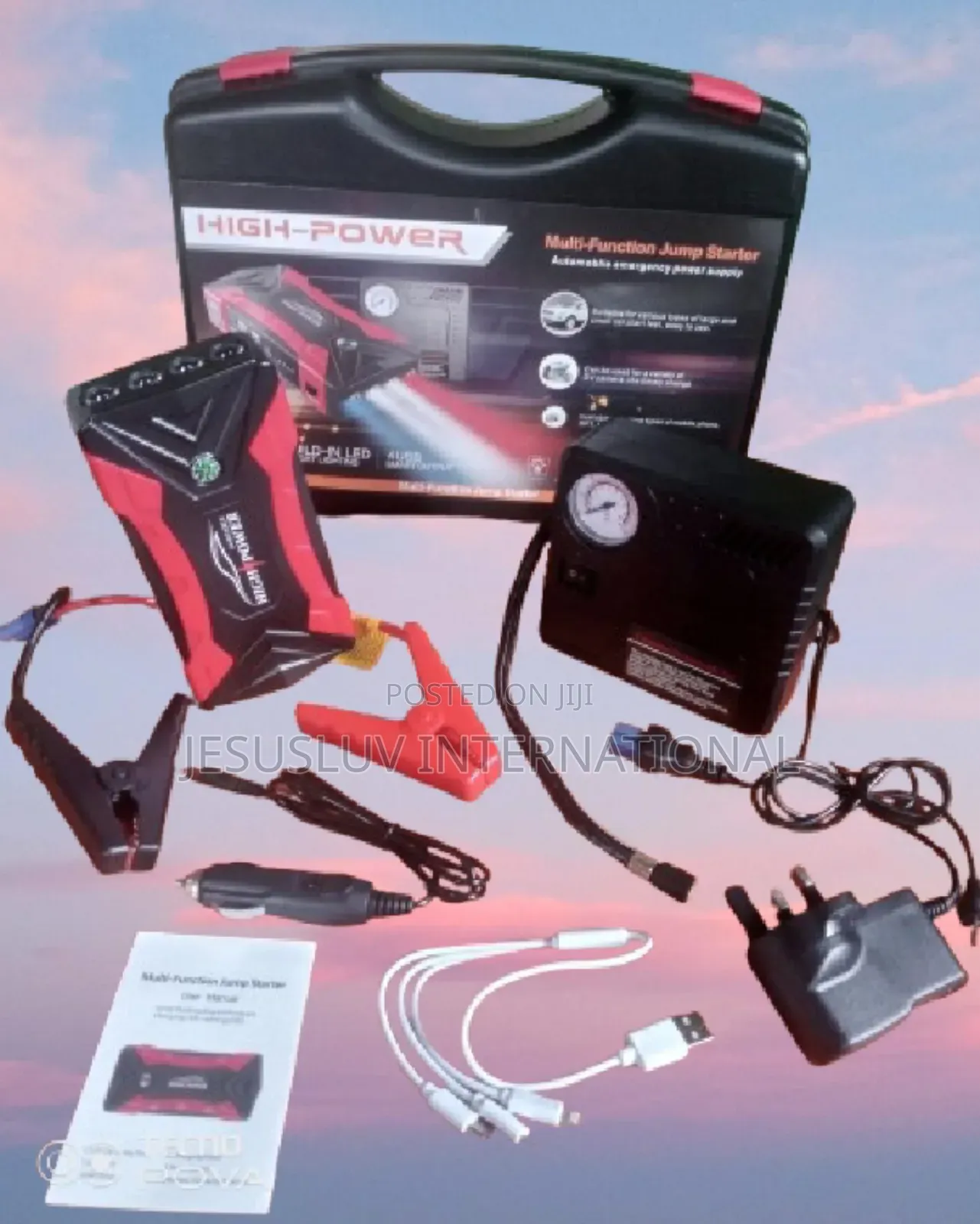 Multifunction Emergency Jump Starter + 4 Usb Tire Inflator