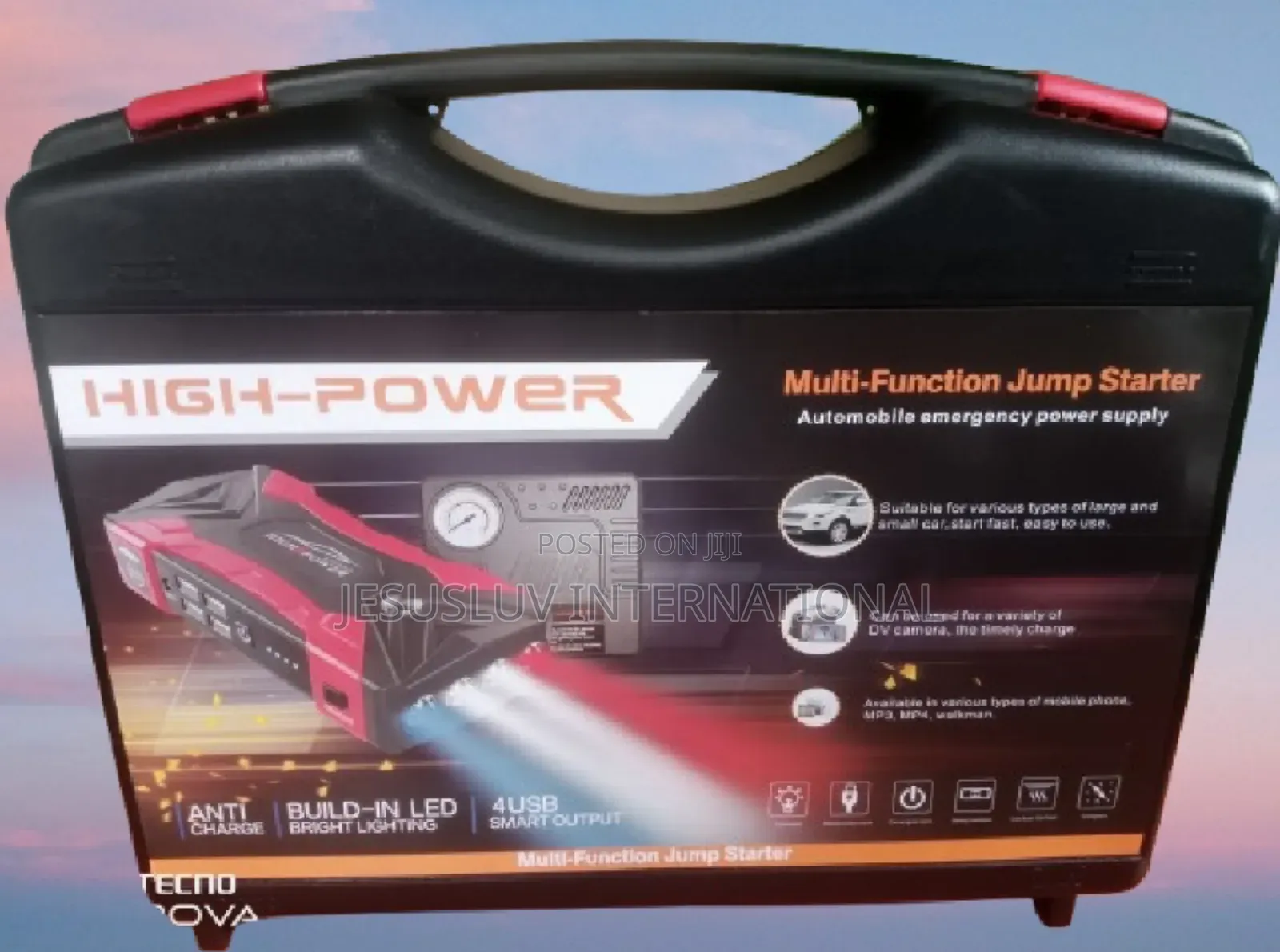 Multifunction Emergency Jump Starter + 4 Usb Tire Inflator